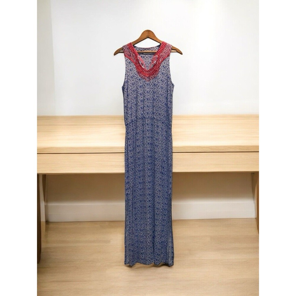 Vinyard Vines Women's M Embroidered Sleeveless Maxi Dress